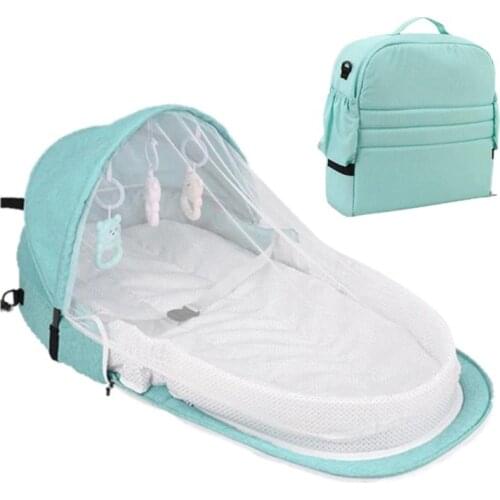 Portable Bed Foldable Baby Bed Travel Sun Protection Mosquito Net Breathable Soft Cribs Infant Sleeping Basket With Rattles Toys