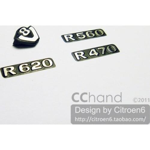 Grille three-dimensional V8 metal label for 1/14 TAMIYA Tractor R470 R620