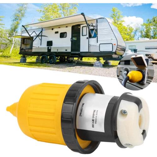Rv led RV Replacement RV Cord Connector Locking Plug W/Cover Power Socket 30Amp 125V for Caravan Trailer rv styling rv