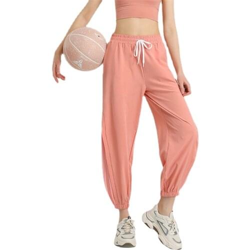 Sports Running Pants Women Quick Dry Loose Wearing Beamed Feet Dance Training Thin Fitness Sweatpants Sportswear Trousers