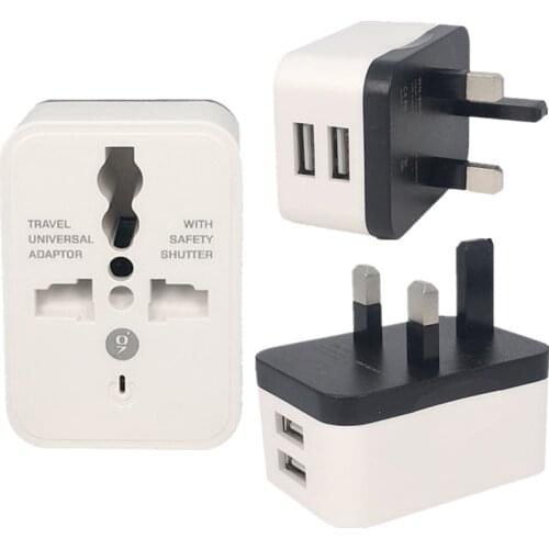 2 USB Charging Universal Travel Adapter International World Travel AC Power Converter Plug Adapter Socket EU UK US