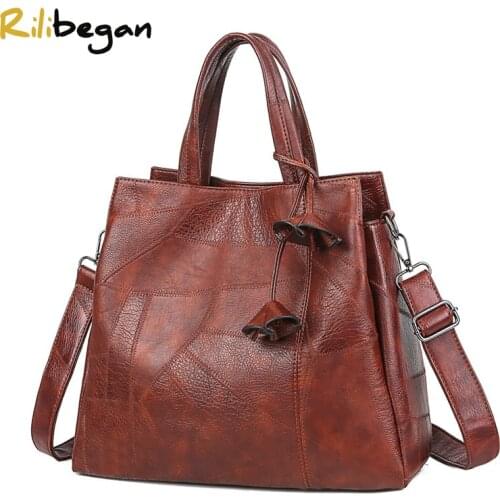 Vintage Shoulder Bag Women Tassel PU Leather Handle Handbag Women Large Capacity Tote Bag Fashion Women Messenger Crossbody Bag