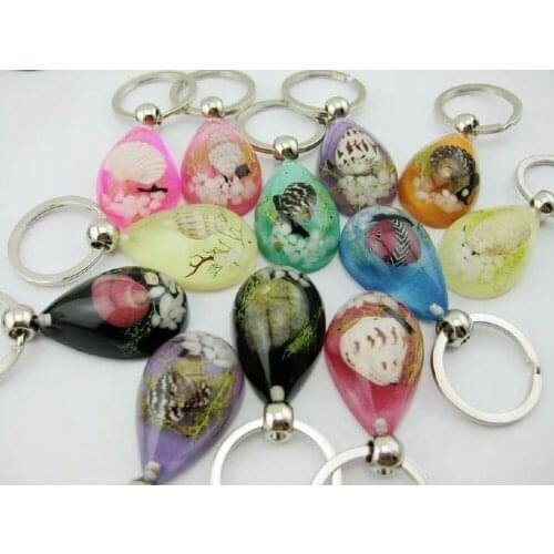 YQTDMY 10 pcs Personalized Jewelry Fashion sea snail Mixed Colorful Keychain