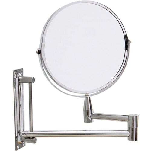 Bathroom Mirror Magnification Double-Sided Wall Mounted Vanity Magnifying Mirror Swivel, Extendable Wall Mirror