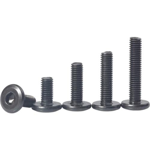 10/20Pcs M5 M6 M8 Black Hypotenuse Flat Head Hex Drive Screw Down Side Furniture Screws