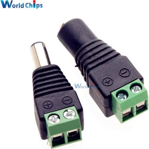 10Pairs 20Pcs Male Female 2.1x5.5mm DC Power Plug Jack Adapter Connector for CCTV Camera