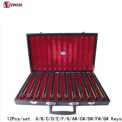 12Pcs/set Swan Harmonica 24 Hole Tremolo Harp Golden Color musical instrument with Gift Box Mouth Organ for Collect Gaita