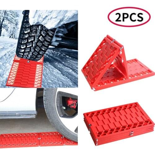 2PCS Portable Foldable Car Escape Mat Non-Slip Pad Fit All-Weather Auto Traction Mat Tire Grip Aid Ideal for Snow Ice Mud