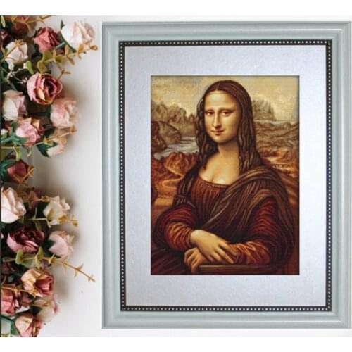 2021 Drop Shipping DIY Artwork Mona Lisa Embroidery Kits Canada with 100% Cotton Flosses & Free Shipping for Home Wall Decor