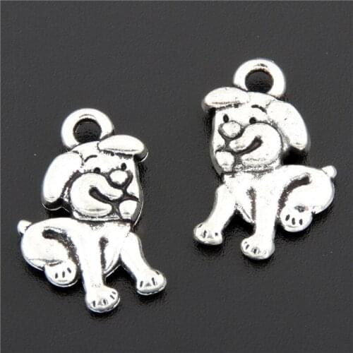 30pcs Silver Color Alloy Dog Charms Pendant Jewelry Findings Diy Handmade A2681