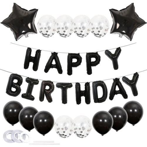 32pcs Happy Birthday Confetti Balloons Foil Letter Balloon Garland Kids Girl Boy Birthday Baby Shower Party Backdrops Decoration