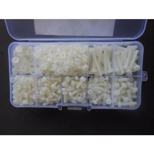 800pcs M3 Cross Cylinder Cap Nylon Screw Nut Washer Assortment Kit