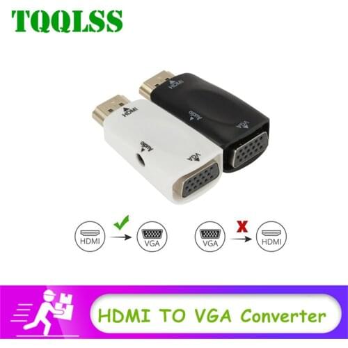 TQQLSSMale to Female HDMI-compatible to VGA Adapter 1080P Audio Cable Converter For PC Laptop TV Box Computer Display Projecter