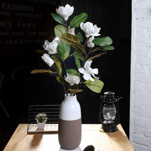 Artificielle fake flower flores 3D Printing Artificial Silk Magnolia Flowers for home decor wedding decoration 1pc