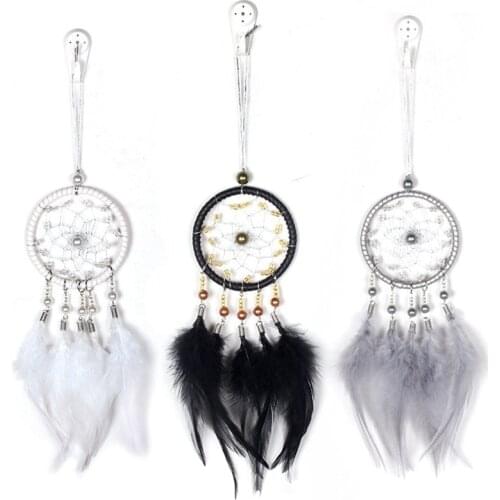 Car Mini Dream Catcher Accessory Interior For Girls Feather Mirror Hanging Pendant In Auto Ethnic Home Decor Lucky Car Ornament