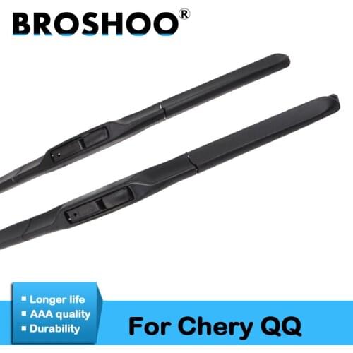 BROSHOO Car Styling Rubber Wiper Blades For Chery QQ 2005 2006 2007 2008 2009 2010 2011 2012 2013 2014 2015 2016 2017 2018