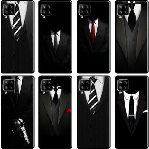 Man Suit Shirt Tie Case For Samsung Galaxy A71 A70 A51 A12 A41 A31 A21S A20e A72 A52 A30 A40 A50 A02 Cover