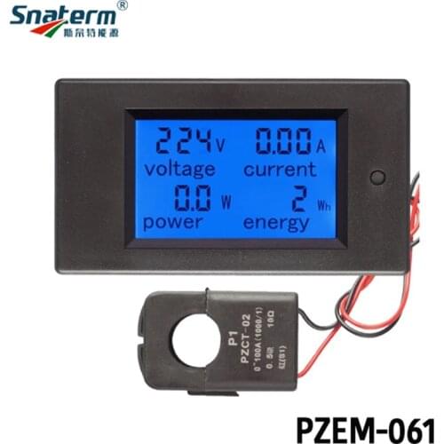 PZEM-061 AC Digital Power Meter AC 80-260V 0-100A 4in1 Energy Tester Current Voltage Meter Power Wattmeter Adapter Supply