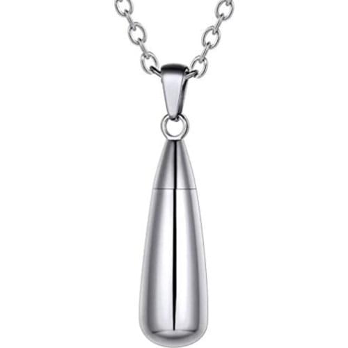 Dropshipping stainless steel teardrop cremation urn necklace pendant memorial keepsake ashes necklace jewelry