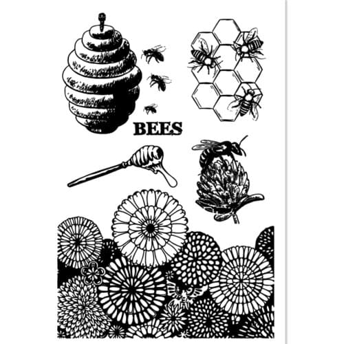Hot sale flower bee Transparent Clear Stamps / Silicone Seals Roller Stamp for DIY scrapbooking photo album/Card Making