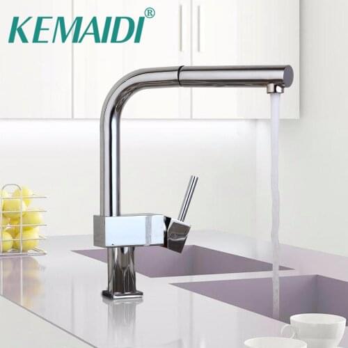 KEMAIDI High Quality and Best Price Kitchen Faucet Chrome Polished Basin Faucet Hot and Cold Water Swivel Mixer Tap