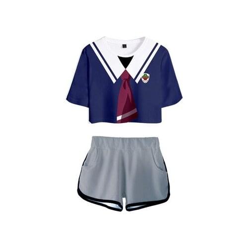 Anime SK8 the Infinity Tops + Shorts Cosplay Costume For Adult Women Girls Summer Casual Running Sets C37M177