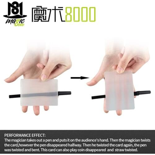 Lubors Lens Card And Pen Perspective Distortion Illusion Close-up Magic Tricks Gimmick Easy To Do For Beginner with Magic Toy