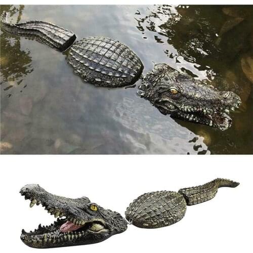 Floating Alligator Decoy Pool Pond Fake Crocodile Park Decor Floating Crocodile Water Decoy Alligator Sculpture Outdoor Statues