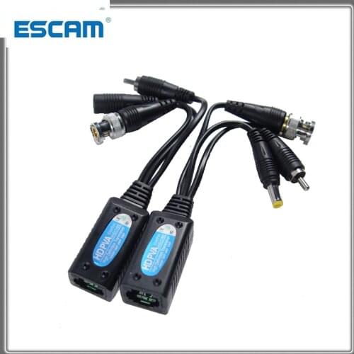 Twisted BNC CCTV Passive Transceivers For HD CVI/AHD/TVI Cat5 CCTV UTP Video Balun IPC For 2MP 3MP 4MP ESCAM 500PVA 200M Range