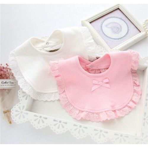 Fashion Cotton Newborn Lace Bow Baby Bibs Slabbetjes Cute Girls&Boys Burp Cloth Infant Bibs Baberos Infant Saliva Towels