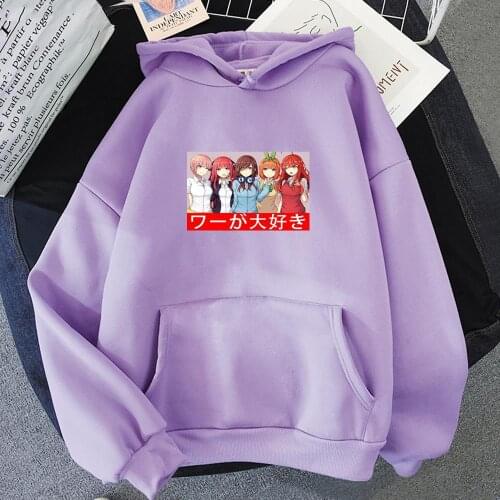 Japan Anime The Quintessential Quintuplets Miku Nakano Hoodies Men Funny Manga Printed Fashion Winter Oversized Sweatshirt Tops
