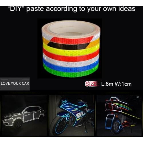 Universal 8m DIY reflective sticker warning sticker for bicycle electric scooter motorcycle car