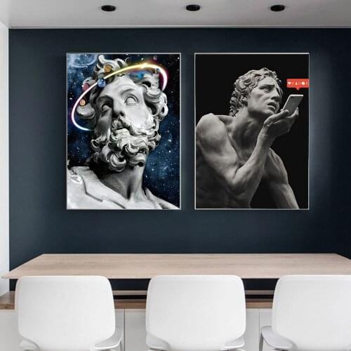 Nordic Vogue Sculpture Posters David Canvas Painting Wall Paintings Art Prints Interior Living Room Decoration Abstract Pictures