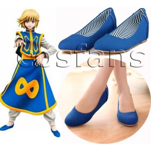High QUALITY Cartoon Hunter x Hunter Kurapika cosplay costume Shoes HUNTER x HUNTER Kurapika Kurta Cosplay blue shoes Free Ship
