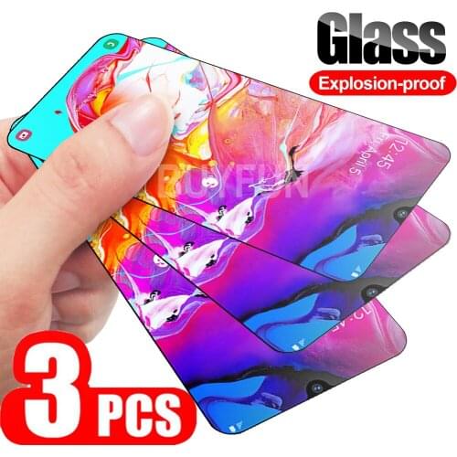 3 PCS Safety Glass For Samsung Galaxy A70 A70S Full Cover Film transparent on samsun glaxy a 70 70s protective tempered glass hd