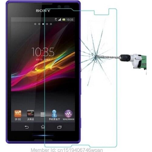 9H Tempered Glass Screen Protector For Sony Xperia C S39h 2305 C2304 C2305 S39 Dual Protective Film Guard pelicula de vidro