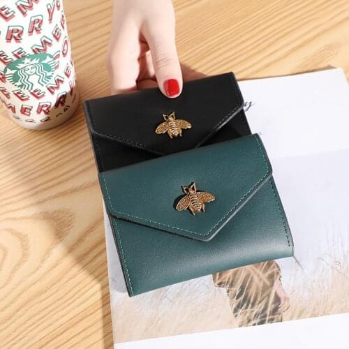 Womens Short Wallet Wholesale Luxury Style 2021 New Fashion All-match Womens Wallet Portable PU Card Case Korean Letter Bag