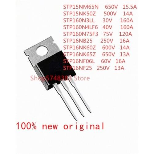 10PCS/LOT STP15NM65N STP15NK50Z STP160N3LL STP160N4LF6 STP160N75F3 STP16NB25 STP16NK60Z STP16NK65Z STP16NF06L STP16NF25 TO-220