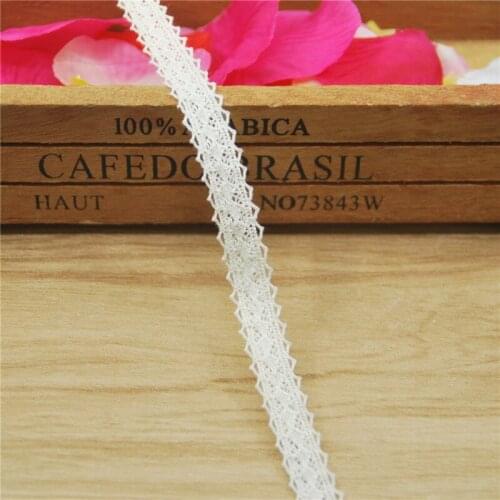 11mm Cotton Lace Trim Ivory Fabric Sewing Accessories Cloth Wedding Dress Decoration Ribbon Craft Supplies 500yards LC133-R