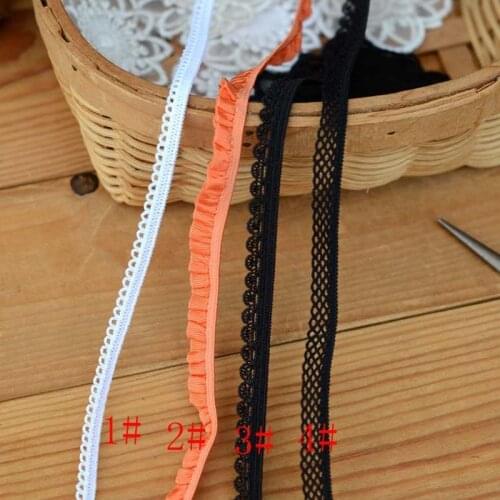 20Meters High Quality Black Elastic Lace Trim Bra Underwear Accessories Diy Sewing Garment Lace Ribbon Fabric 7mm 8mm