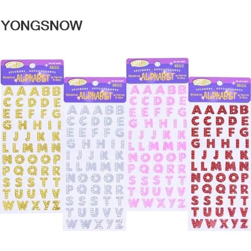 26pcs/sheet English Letters Rhinestone Self Adhesive Alphabet Stickers for Clothes Wedding Patch DIY Craft Scrapbooking Stickers