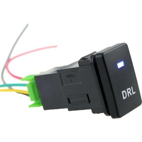 4-Pole Push Button Switch Blue LED with DRL Light Pattern for Camry