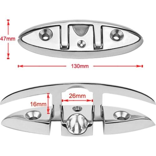 5inch Stainless Folding Cleat, Flip-up Dock Cleat, Solid & Heavy Duty Boating Hardware