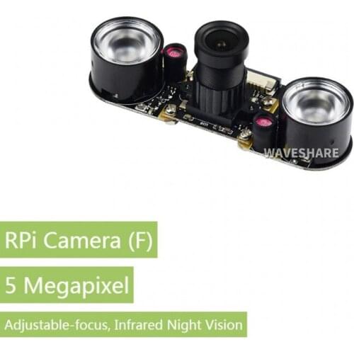 5 Mega 1080P Night Vision CCD Camera Module for Raspberry Pi, Adjustable Focus with Infrared LED Board