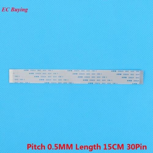 5Pcs 30 Pin Ribbon Cable FFC 150mm 0.5mm Pitch Flat Cable Forward Direction 15cm Length Same 30Pins For TTL