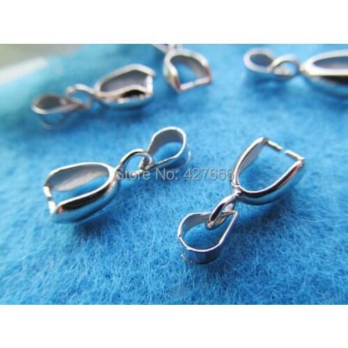 50pcs 6mmx15mm Good Antique Bronze/Silver tone Bails Beads Connector Pendant Cham Finding,Fit Charm Bracelet Necklace,Accessory