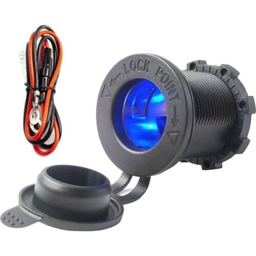 12V 24V Car Cigarette Lighter Socket Adapter With Led Light Waterproof for Auto Boat Motorcycle Tractor Power Outlet Plug