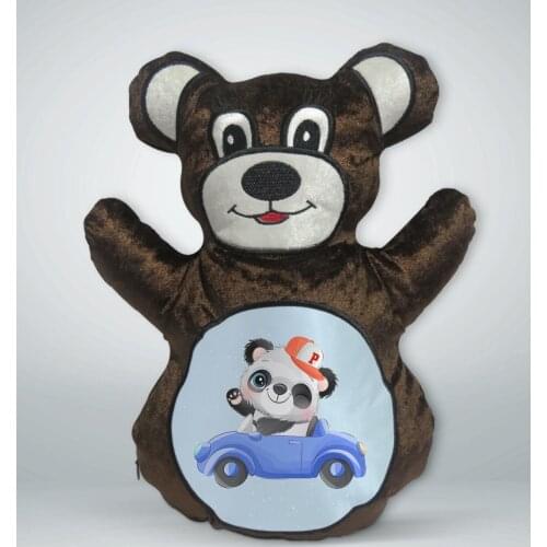 BK Gift Cute Panda Design Brown Teddy Bear Yastık-2