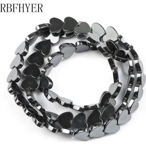 6/8/10mm Natural Black Love Heart Shape Hematite Stone Beads For Making Jewelry Diy Bracelet Necklace Pendant Accessories Perles