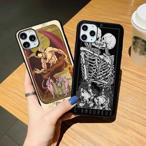 Cool Death Tarot TPU Soft Silicone phone case For iPhone 12Mini 11Pro max 12pro Max XSMax XR 7 8 6s Plus SE2020 cover